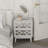 Modern 2 Drawer Nightstand With Mirrored Fronts In Light Grey-228439270