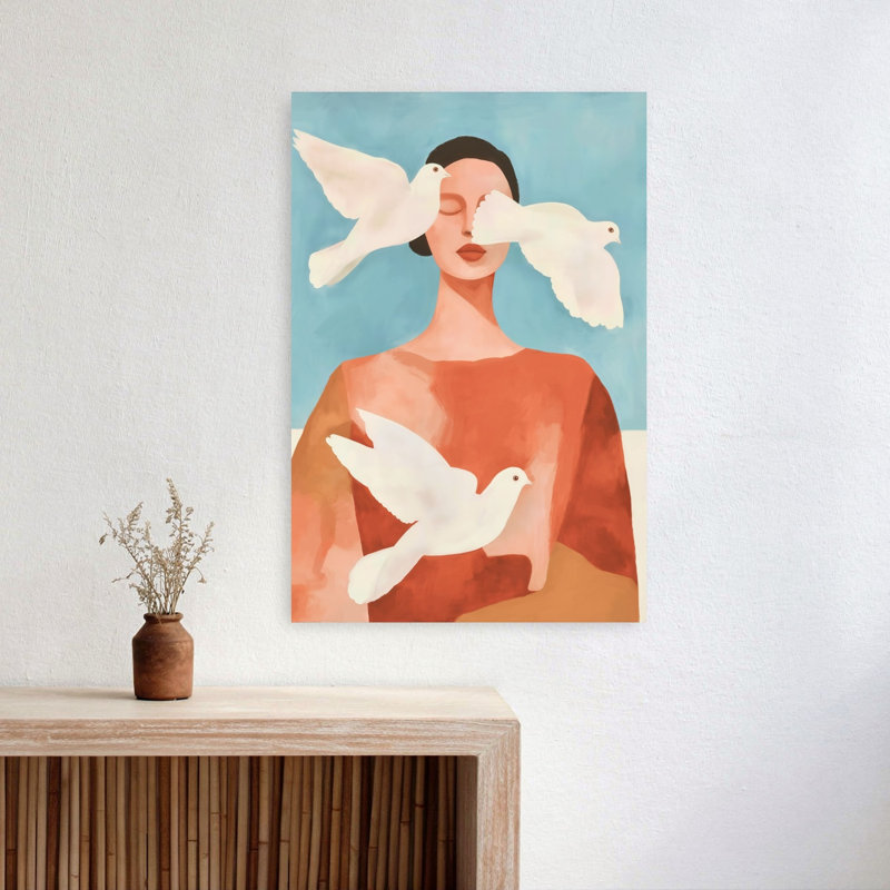 «She Will Be Free», art mural élégant et minimaliste moderne, H 24 po x l 16 po