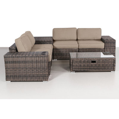 Ensemble de conversation modulaire avec coussins 8 pièces Demarest