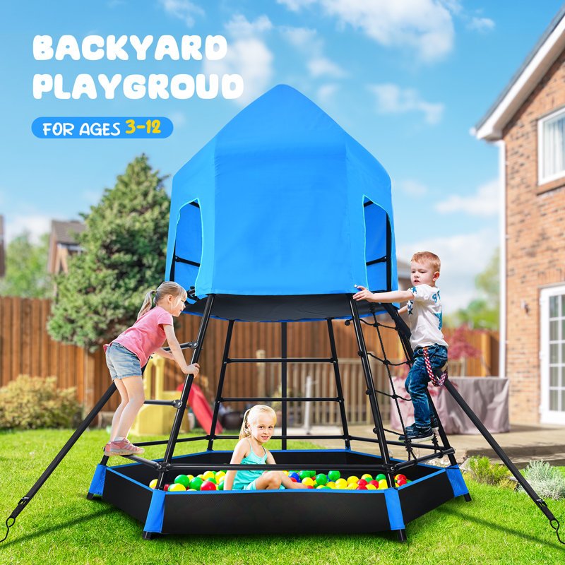 Jungle Gym Climbing Dome with Tent and Monkey Bars