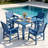 Patio Table Square All-Weather HIPS Patio Dining Table Outdoor Dining Table for Backyard Garden Deck Poolside, Navy-1378304465