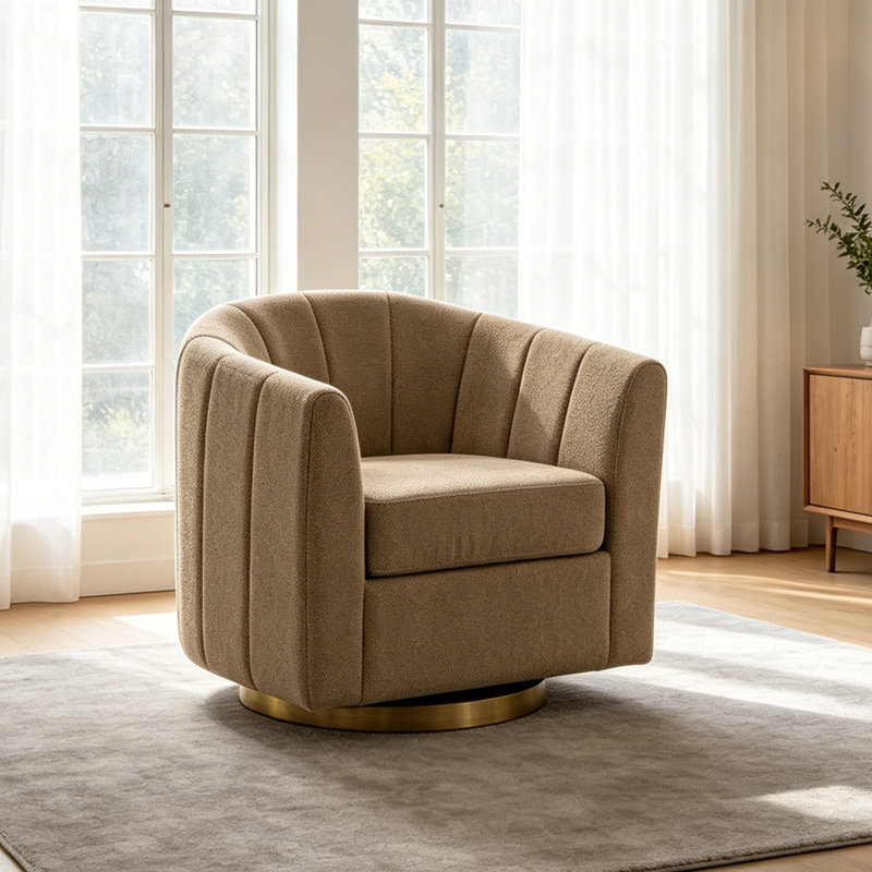 Canapé rembourré pivotant simple, Taupe