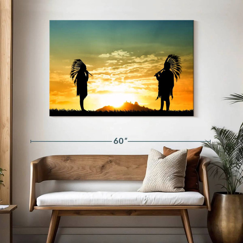 Lelar Native American Couple, 32" H x 48" W