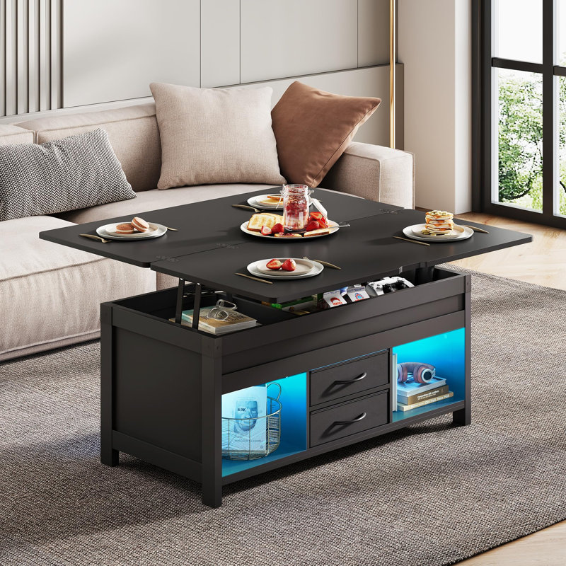 Table basse à plateau relevable 40 po, Black