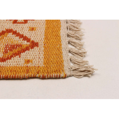 One-of-a-Kind Rectangle 5'0" X 8'1" New Age Wool Area Rug Light Orange