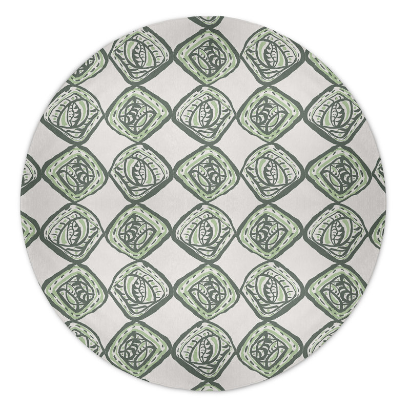 Safari Chenille Geometric Indoor Rug, Round 5'