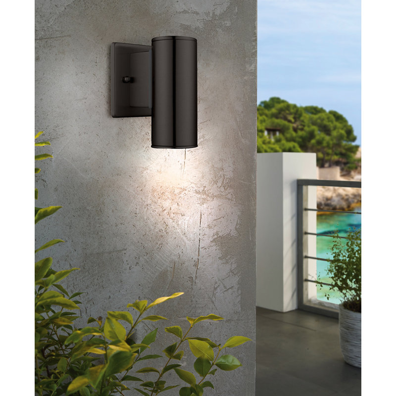 Applique murale d'extérieur à bras H 6 po Lonerock, Noir mat