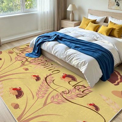 Tapis d'intérieur transparent lavable à la machine, motif de récolte et Thanksgiving