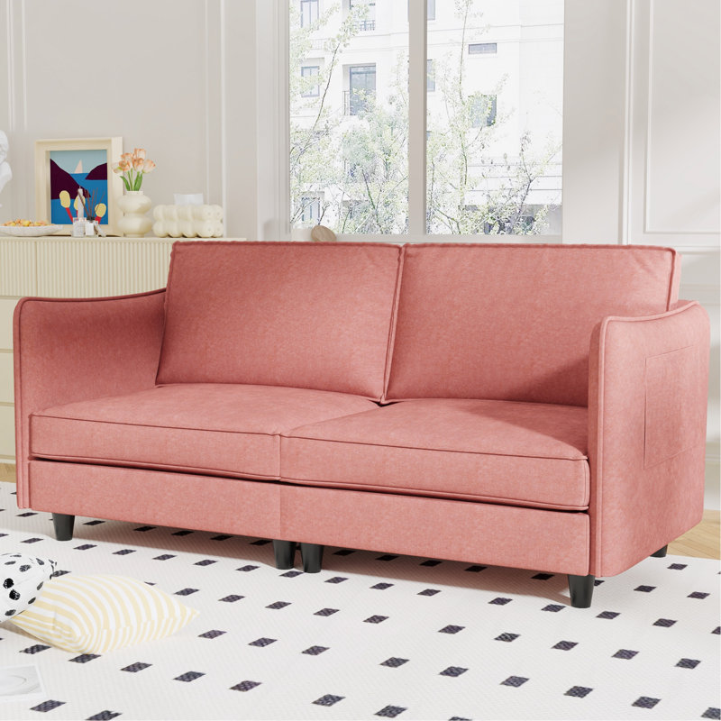 74.27" Loveseat Sofa, Red