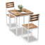 Ensemble table et chaises de salle à manger moderne 3 pièces pour 2 personnes – Meubles de cuisine et salle à manger gain de place avec pieds de table en spirale, idéal pour les appartements – MDF durable – Finition tube blanc et couleur classique-866009117-866009118