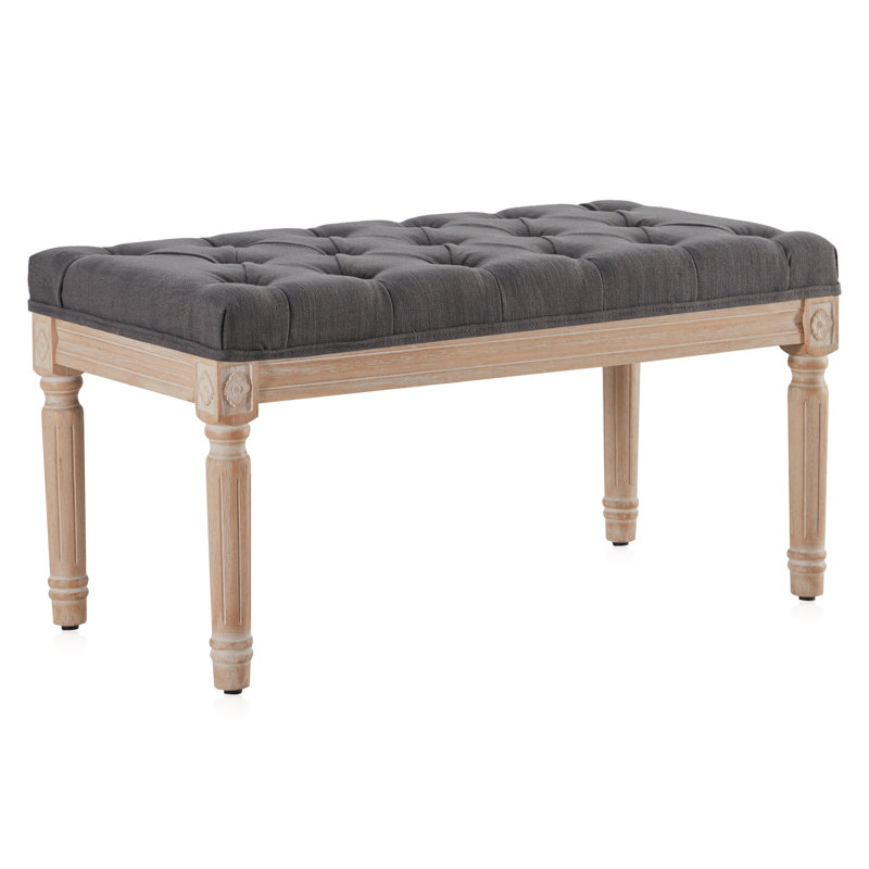 Repose-pieds capitonné standard Herne H 31,89 po, Lin gris foncé
