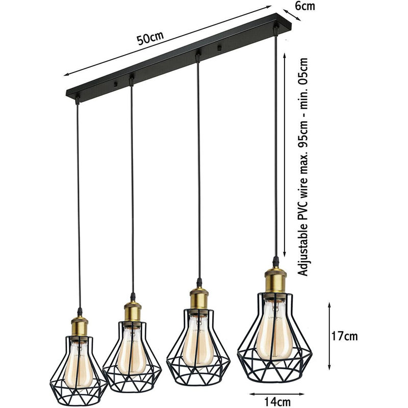 Amarria 4 - Light Black Caged Pendant