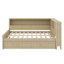 Lit de jour en bois pleine grandeur avec tablettes de rangement pratiques et lit gigogne escamotable