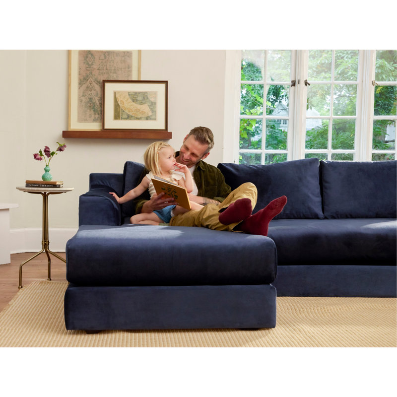 All-Natural Elevate Sectional, Yellow Clay Striped Hemp Blend