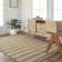 Tapis rayé beige / gris en fibres naturelles tissées à plat à la main Ayleigh