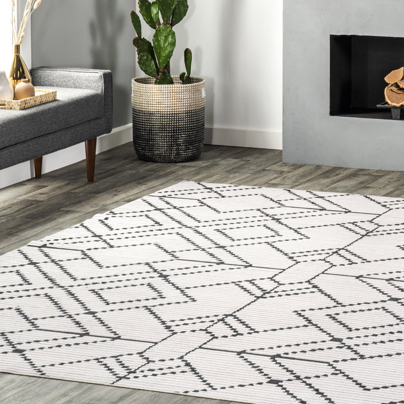 Echo Geometric Machine Washable Runner Rug for Living Room Bedroom Dining Room Entryway Hallway Kitchen, Rectangle 4' x 6'