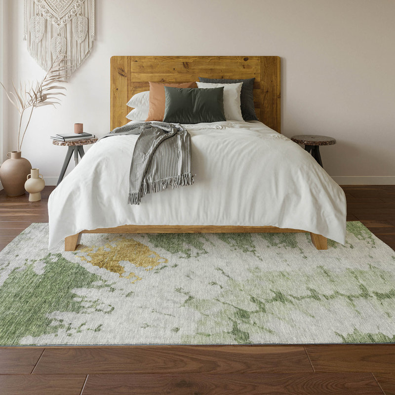Tapis aloès Cerrito lavable à la machine de qualité supérieure, Rectangle 2 pi 6 po x 3 pi 10 po