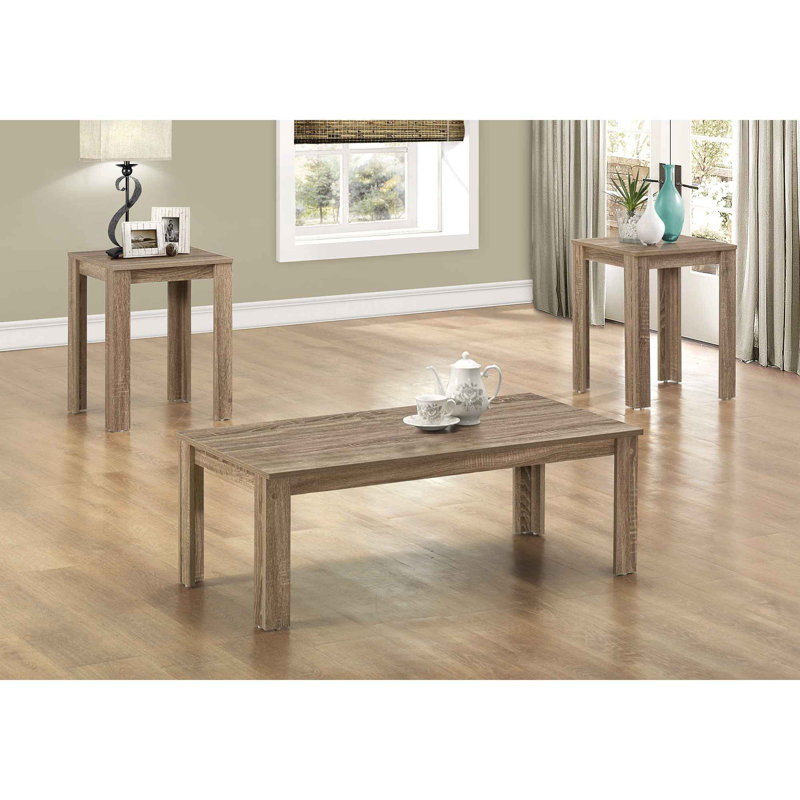 Table Set, 3Pcs Set, Coffee, End, Side, Accent, Living Room Laminate, Transitional, Taupe
