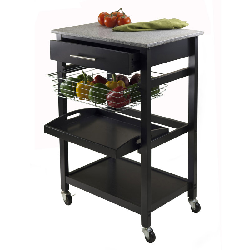 Chariot de cuisine avec plateau en granite Beversly