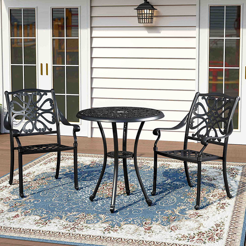 Kerkhoven Round Outdoor with Umbrella Hole Coffee Table, 73cm H x 68cm L x 68cm W