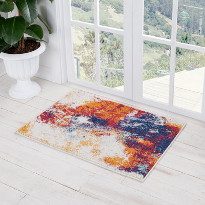 Abstract Contemporary Indoor Area Rug for Living Room, Dining Room, Bedroom