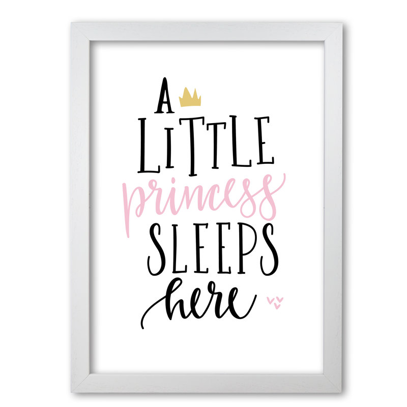 A Little Princess Sleeps Here - Print, White Grain Frame, 30 cm H x 21 cm W x 5 cm D
