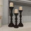 Ensemble de chandeliers de table en bois 3 pièces