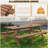 8 Person Brown Wooden Picnic Table, Outdoor Camping Dining Table with 2 Seats, Garden, DIY with 2 Built-in Benches, 2220lb Capacity
