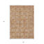 Tapis extérieur lavable floral gris cuivre et beige 5 pi x 8 pi