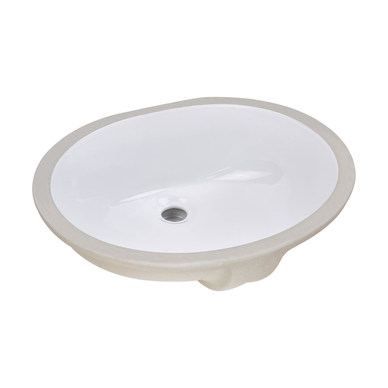 Wells Sinkware Rhythm Series 14'' Ceramic Oval Bathroom Sink with Overflow, White