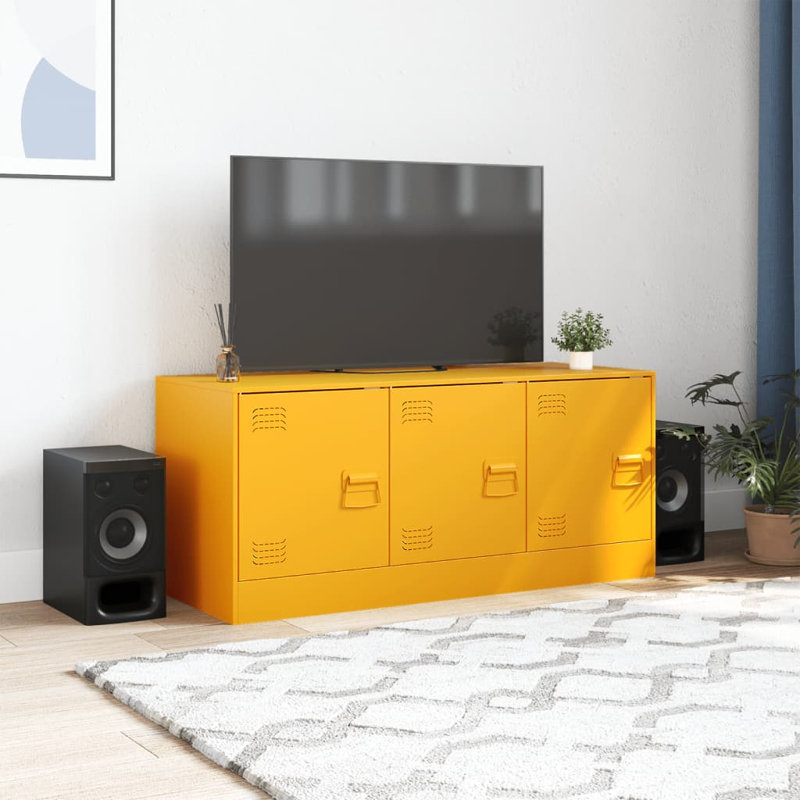 Alamar Unfinished TV Stand for TVs up to 24", Mustard