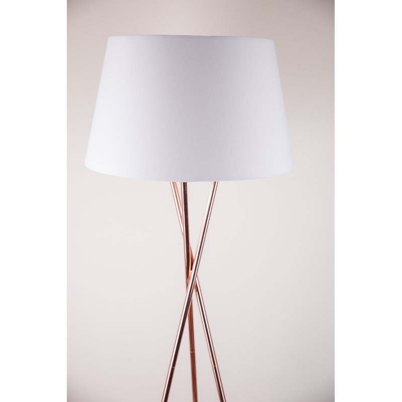 Dumas 154cm Tripod Floor Lamp, White, Copper