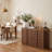 50" Mid-Century Modern Fluted Sideboard, Solid Wood Buffet Cabinet with Brushed Gold Stainless Steel Accents-398790215