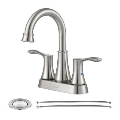 Centerset 2-handle Bathroom Faucet with Drain Assembly