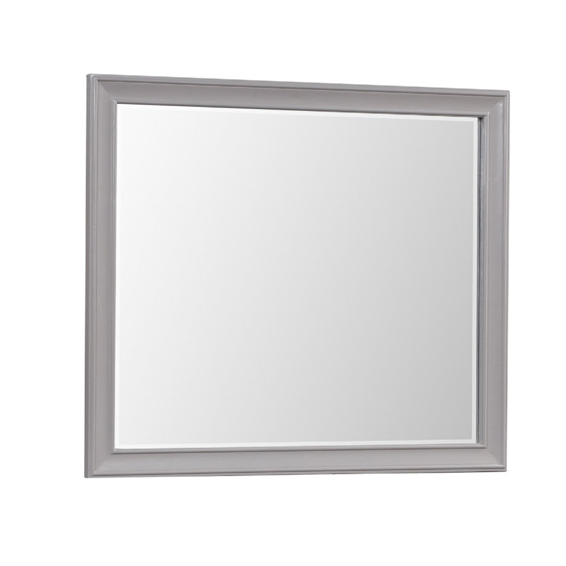 Miroir pour commode Limi, bois d'acacia massif gris brossé, 43 po