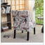 Fauteuil d'appoint contemporain sans accoudoirs en tissu Capa, motif floral mauve pour les intérieurs modernes et sièges confortables
