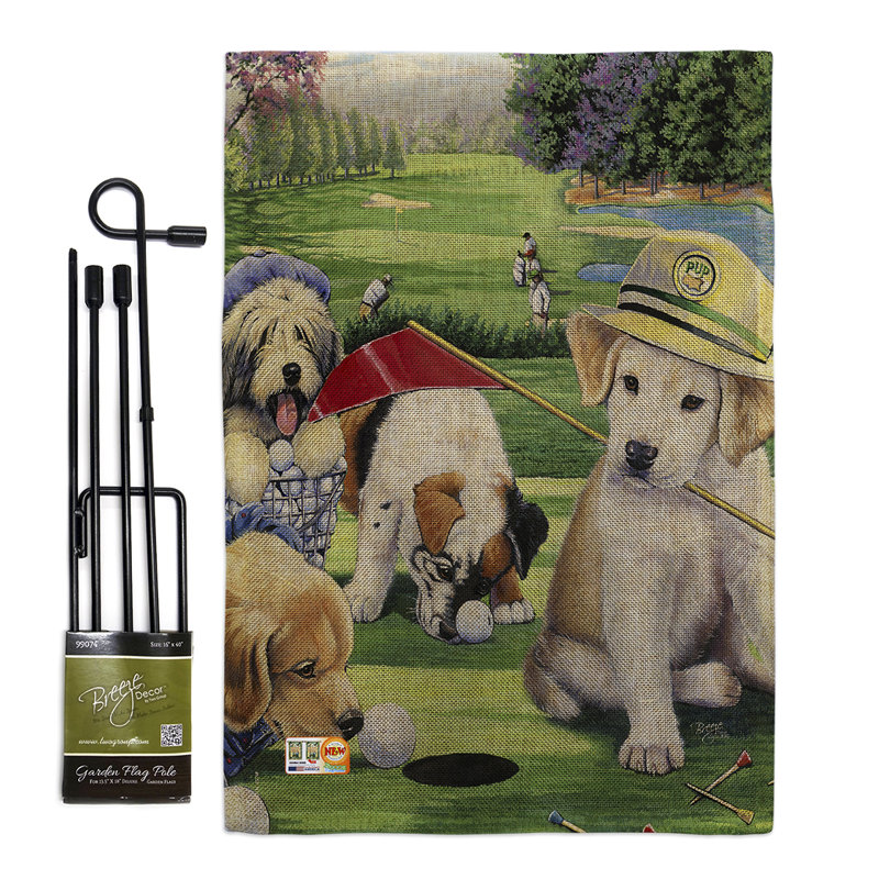 Décoratif de golf de 2 côtés en polyester 19 x 13 po drapeau de jardin