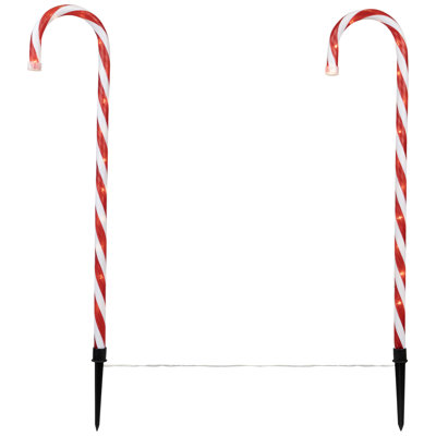 Textured Candy Cane Christmas Pathway Marker Lawn Stakes