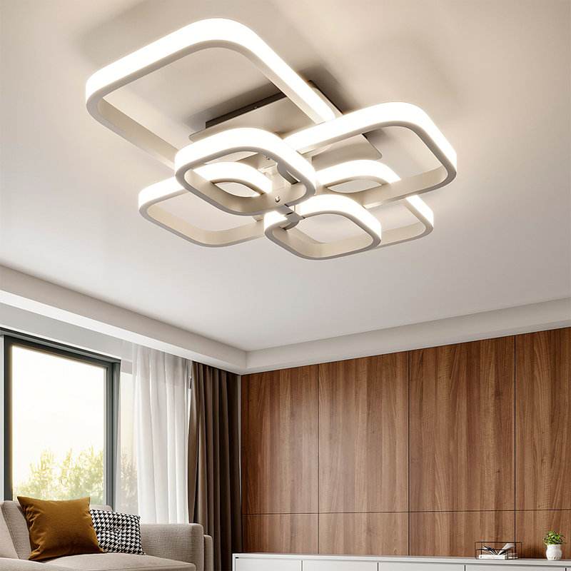 6-Light Led Semi Flush Mount Ceiling Light