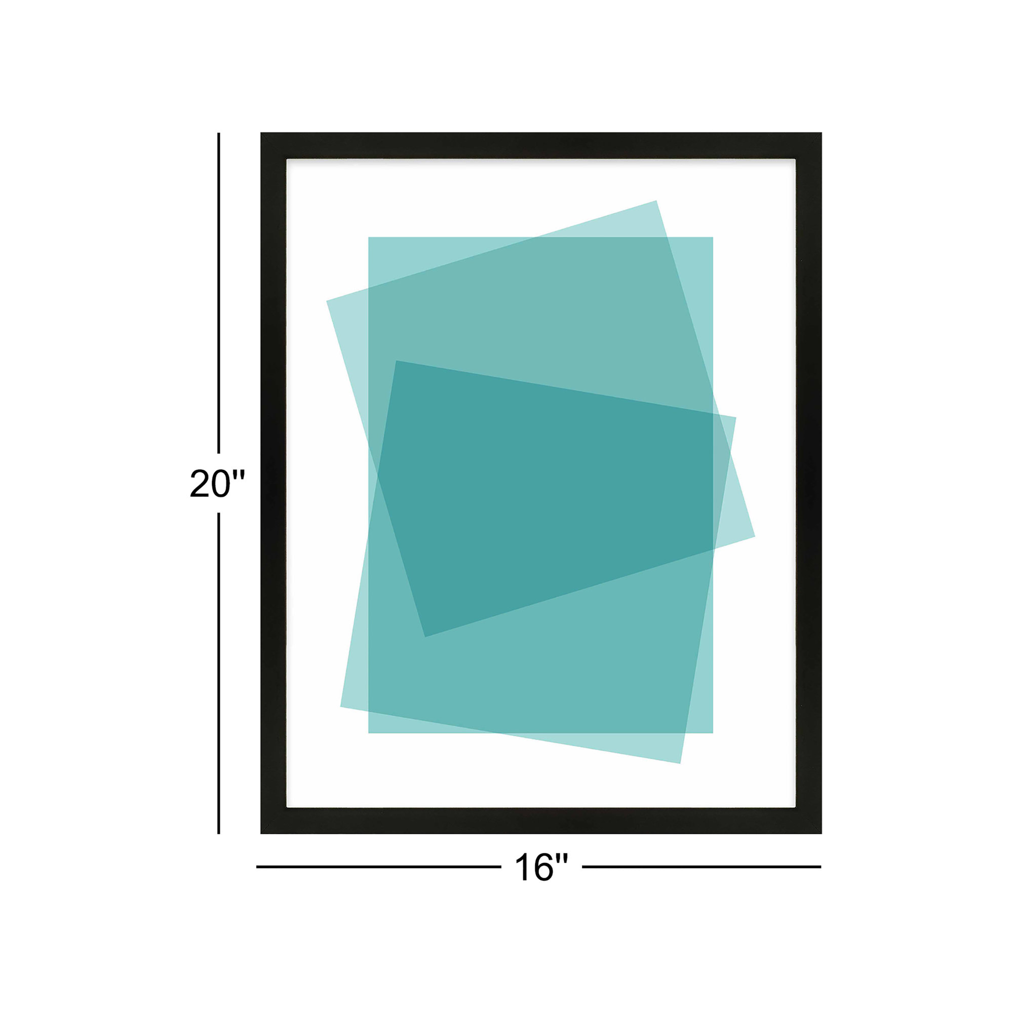 Aqua Kami by Jacques Pilon, 20" H x 16" W, Black Framed Paper