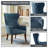 Braegan Traditional Wingback Button Tufted Upholstered Accent Armchair with Nailhead Trim-1432113492