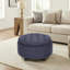 Repose-pieds 25 po avec rangement capitonné rond et coussin capitonné-1661750265