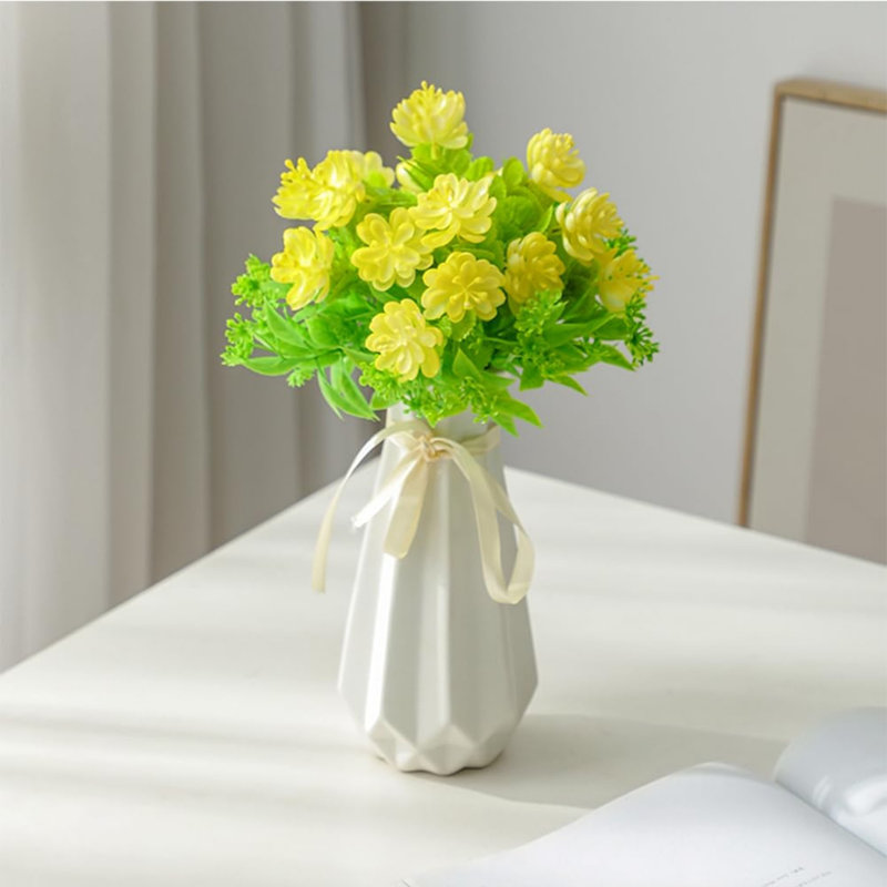 Vase en céramique 7,9 "avec ruban Origami