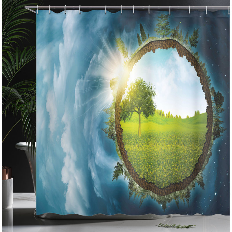 Shower Curtain with Hooks Included, 70"H x 69"W