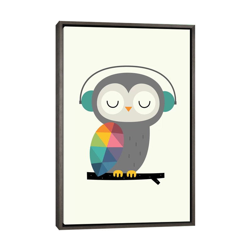 «Owl Time» par Andy Westface - impression d'art graphique, Pas de tapis, H 60 po x l 40po x P 1,5 po