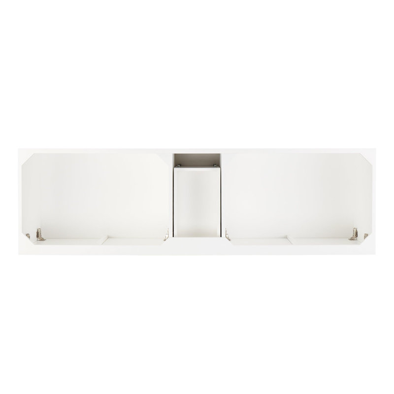72" Novak Double Bathroom Vanity Set with Rectangular Undermount Sinks, 8" Widespread, Arctic White Quartz, White