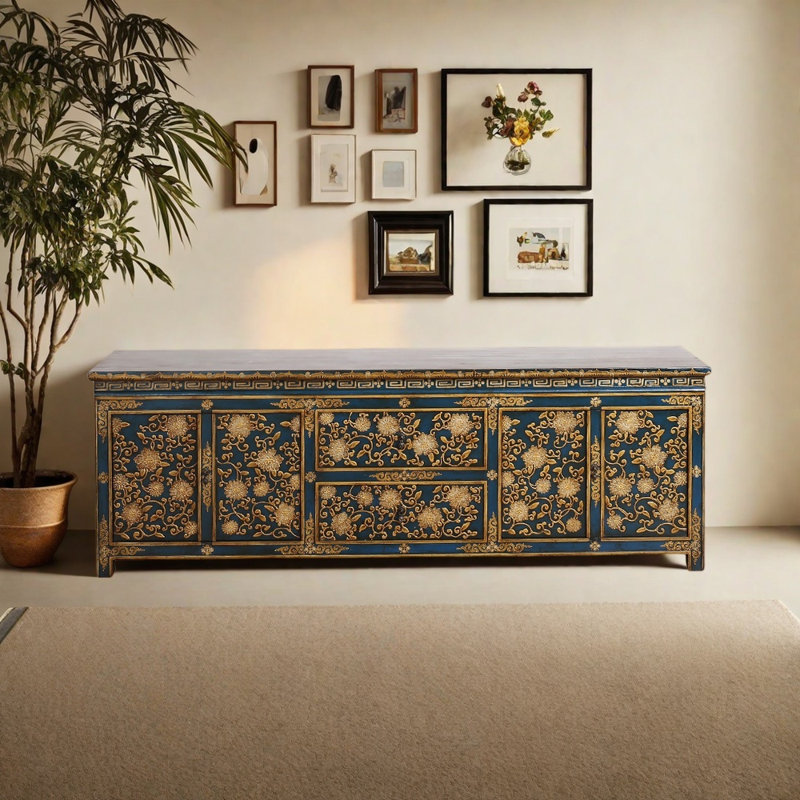 Chinese style painted TV cabinet