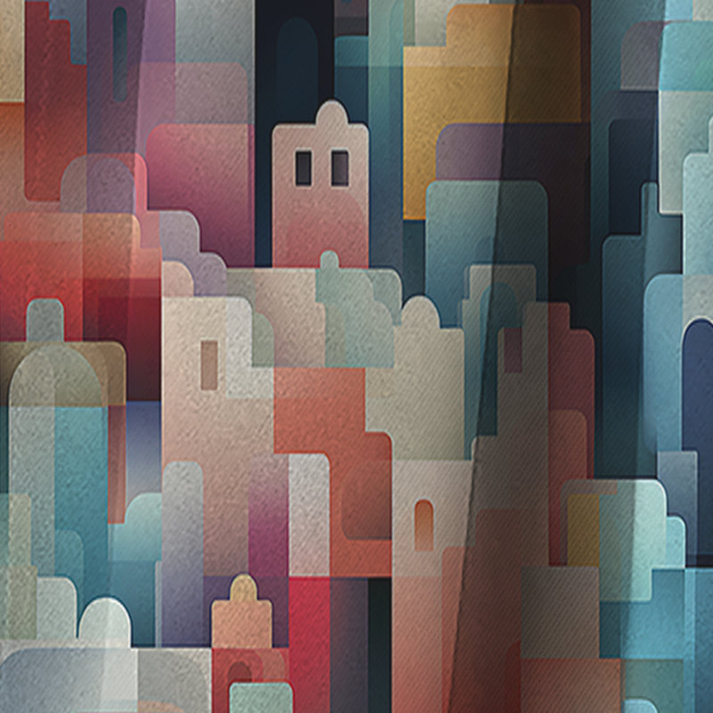 Motif géométrique de couleurs pastel Skylines - Rideau occultant géométrique abstrait - 1 panneaux, L 52 po x L 90 po