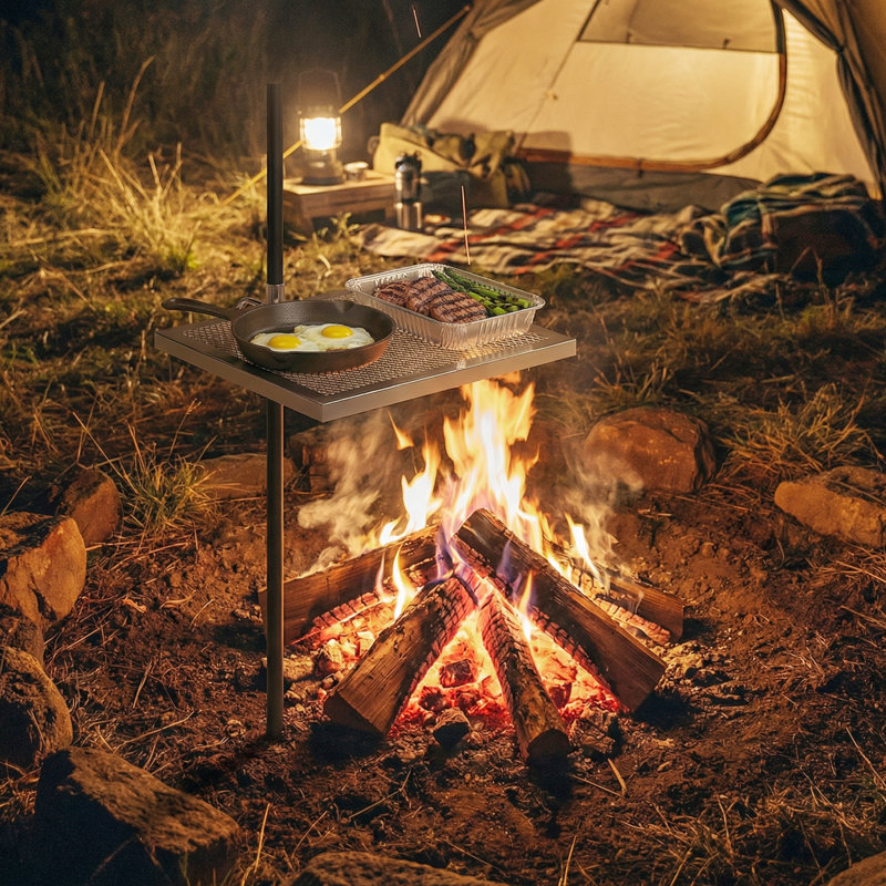 Barbecue pivotant, grille de cuisson réglable à 360 °