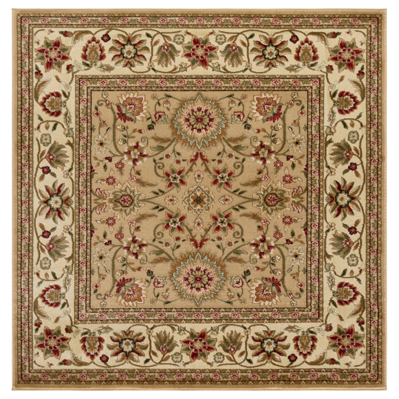 Lyndhurst Oriental Area Rug In Beige / Ivory, Square 183 cm